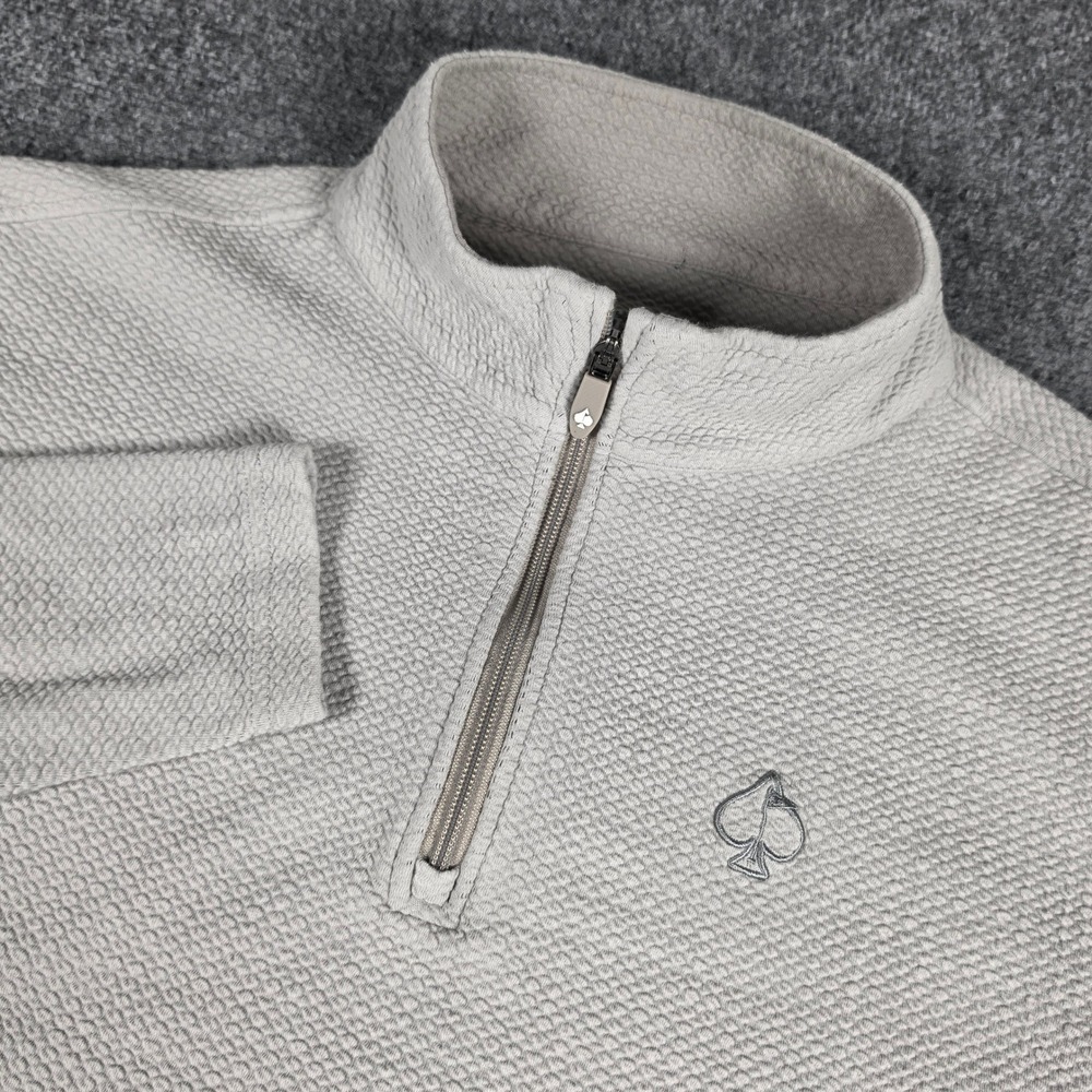 Pins‎ & Aces Quarter Zip Pullover Mens Large Gray Textured Golf Long Sleeve